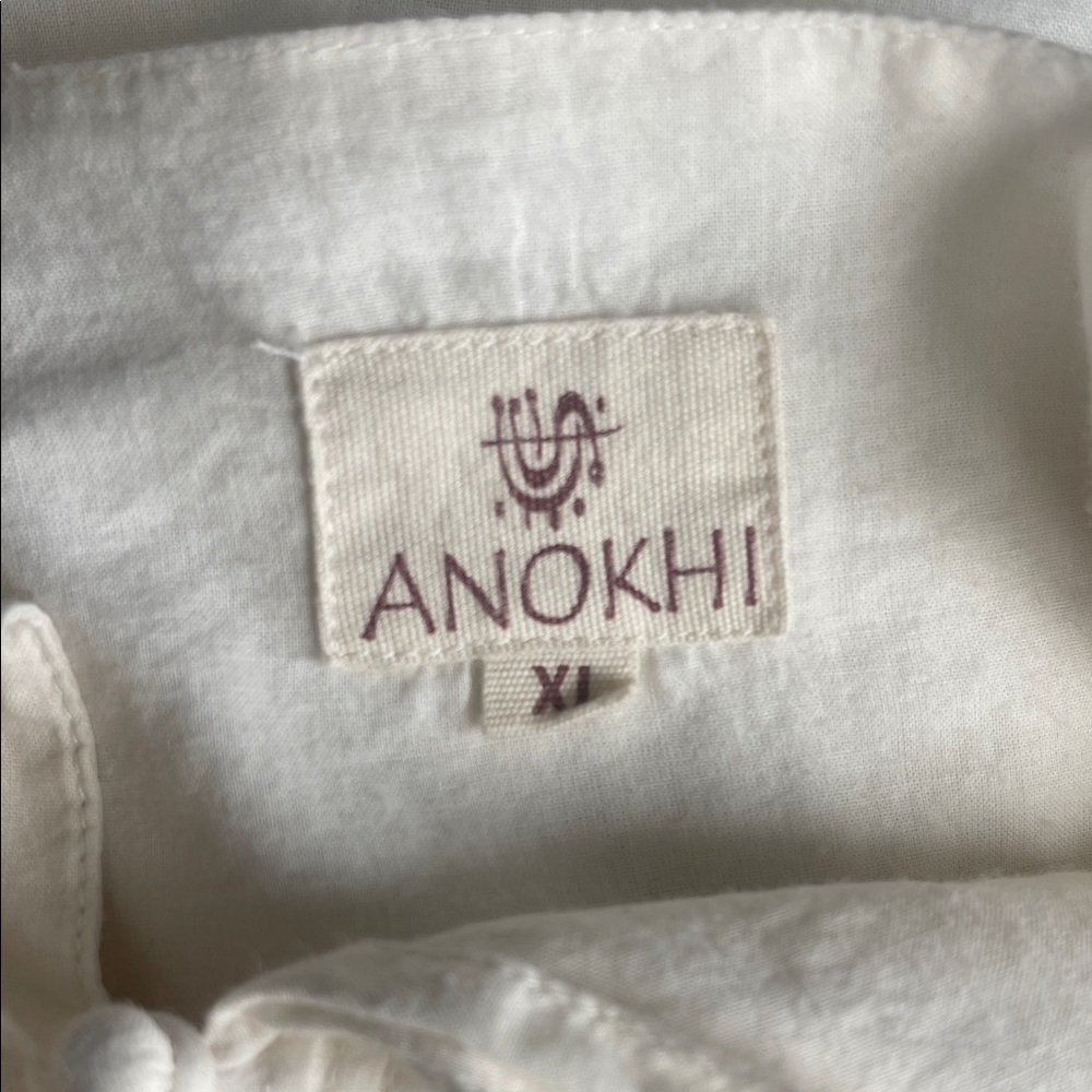 Anokhi White Women's Tunic Top 100% Cotton - Picture 8 of 8